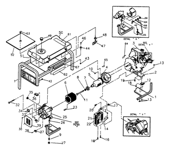 Generator Diagram and Parts List for 9802-0-MC  Briggs and Stratton Generator